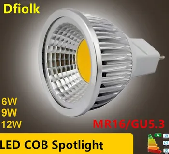 10X New High Power Lampada Led MR16 GU5.3 GU10 COB 6W 9W 12W Dimmable Led Cob Spotlight Cool White MR 16 12V GU 5.3 220V