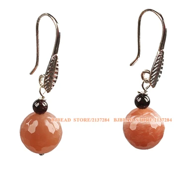 Klasični jednostavan stil nar faceted round 10 mm sun stone perle lutaju naušnice za žene