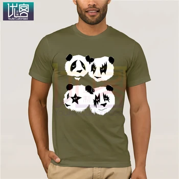 Smiješno poljubac Panda parodija grupa t-shirt ljeto muška moda kratkih rukava majica odjeća popularna majica Crewneck pamučna t-komada