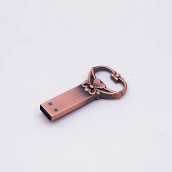 Vruće prodaju Pendrive bakar oblik ljubavi ključ USB Stick 64gb 32gb, 16gb i 8gb 4gb usb flash drive memory stick Pen Drive disk poklon