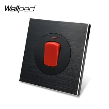 Wallpad L6 20A DP Water Heat Wall Switch Satin Black Metal performansi aluminij Plate UK Standard