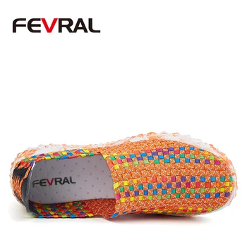 FEVRAL Brand Woman Multi Colours Soft Leisure Flats Woman Hand-tkani Breathable Shoes 2021 natikače svakodnevne ženske natikače