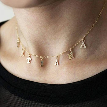 3UMeter Custom Name Necklace Customized Alphabet Pendant Necklace Initial A-Z Letter nakit od nehrđajućeg čelika za žene poklon