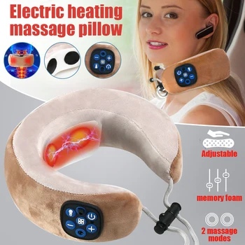 U-oblika jastuk električni pametan vratne masaža vibracioni grijaći jastuk za vrat opustite se ukloniti umor bol zima držati toplinu