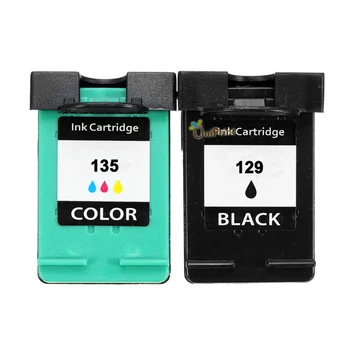 UP 2PK Black + Color ink cartridge zamjena spremnika za HP 129 135 C9364HE C8766HE pisač ink cartridge
