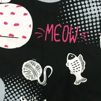 Promocija mijau ispis ženska košulja Smiješne mačke pamuk svakodnevni Bluza za Lady djevojka seksi Udarac-neck top