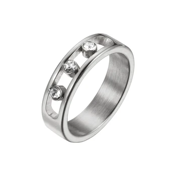 Dubi Cutted zlato tri kristalni prsten za žene rose gold boja nehrđajućeg čelika polirane žene vjenčano prstenje nakit
