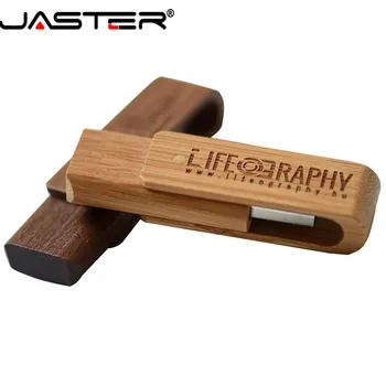 JASTER rotirajući drveni pen drive identitet dar logo individualne USB 2.0 flash drive memory stick 4GB 8GB 16GB 32GB 64GB