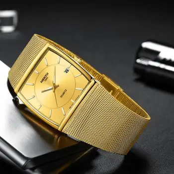 Mens NIBOSI Top Brand Luxury Watch fashion men od nehrđajućeg čelika Mess Pojas Clock vodootporan ručni sat Relogio Masculino