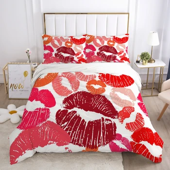 3D luksuzni setovi posteljinu deka/deka/deka/deka skup jastuk pokriva kraljica/kralj/Europa/Rusija veličina sive poljubac