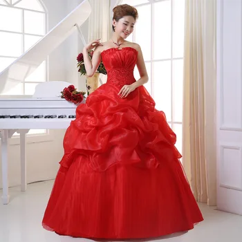 2020 novi dolazak korejski stil Crvena moda djevojka Crystal princeza vjenčanicu seksi cvjetne čipke odjeća formalni stil vjenčanice 201