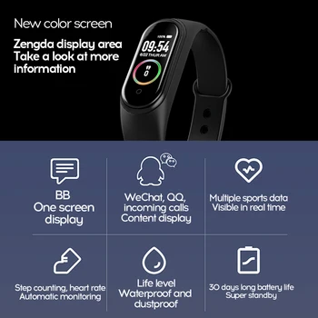 Pametni Satovi M5 Sport Wristband Fitness Tracker 2021 M4 Smartwatch Muškarci Su Srčani Ritam I Krvni Pritisak Žene Narukvica 2021 Smart Band