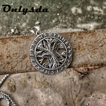 Nehrđajući čelik Viking Drvo Života privjesak ogrlica Svjetsko Stablo nordijsko mitologija skandinavski ogrlice Šarm nakit veleprodaja OSDZ098