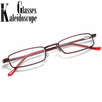 Prijenosni naočale za čitanje žene muškarci pravokutnik metal presbyopia naočale ultralight dalekovidnost i Dioptrijske naočale + 1.5 2.5 whit box