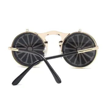 Berba steampunk flip sunčane naočale cool cijele metalni okvir sunčane naočale za muškarce žene brand dizajner krug naočale Oculos UV400