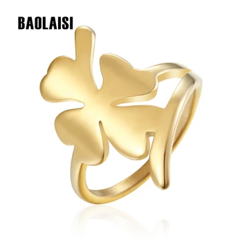 BAOLAISI Love Heart Butterfly Rings For Women Fashion Gold-Color Stainless Steel Ring Jewelry Party New 2017 Hyperbole