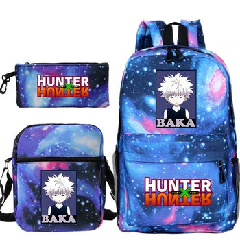 Mochila Anime Bookbag Hunter X Hunter BAKA ruksak djeca 3 compl. kutija za olovke torbe na remenu za dječake školske torbe za djevojaka