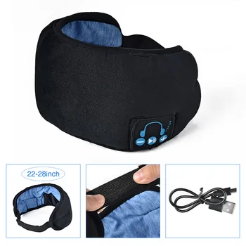 Bežična Bluetooth 5.0 maska za oči ugrađene slušalice prozračna maska za oči za spavanje soft prijenosni povez za oči putovanja Spavanje povez