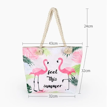 Moda velikog kapaciteta ljeto plaža bag Lady list flamingo tiskanih ženska Torba torba torba žena shopping bag LW-81