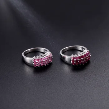 GEM'S BALLET 2021 novi luksuzni prirodni turmalin prsten za žene nakit 925 sterling srebra 3 reda dragulja grupa prsten