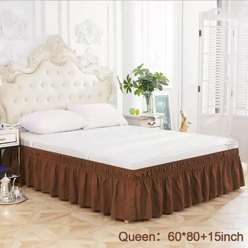Pune boje nalik na krevet suknja bore za besplatno prašina uzburkati za Blizance kraljica kralj SAD-standardna veličina Jednostavan slatki stil za obitelj