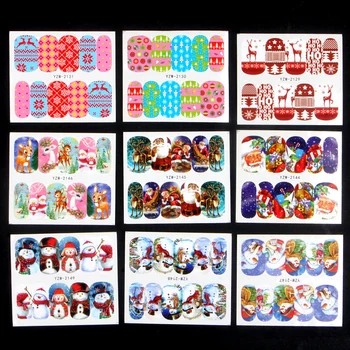 LCJ 48 listova DIY Christmas Design Fashion Water Transfer Sticker Nail Art naljepnice manikura alata za slaganje