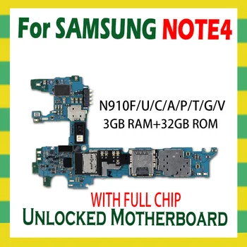 32 GB za Samsung Galaxy Note 4 N910F N910C N910U N910A N910P N910V N910G N910T matična ploča je otključana matična ploča s punim čipom OS