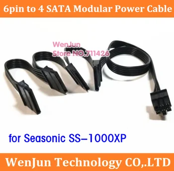 Visoka kvaliteta novu PCI-E 6pin muški 1 do 4 SATA 15pin modularni kabel za napajanje za Seasonic SS-1000XP