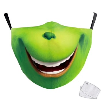 Kids/Adult Green Grinch Virus Pattern Mask Merry Christmas Božić Face Mask Washable Usta-Muffle za višekratnu upotrebu zaštitne maske PM 2.5