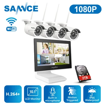 SANNCE 1080p HD Wireless Security Camera System 10.1