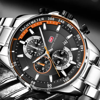Muški kronograf remen od nehrđajućeg čelika vojno-Sportski ručni kvarcni sat sa svetlećim putokazima Clock Man relogio masculino 2020