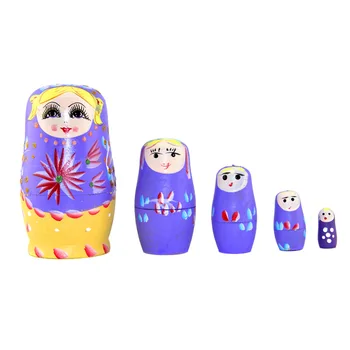 Topla 5 kom./compl. drvene ruske lutke pletenica djevojka Rusija tradicionalne lutke garden ring igračka Božićni poklon igračke za djevojčice