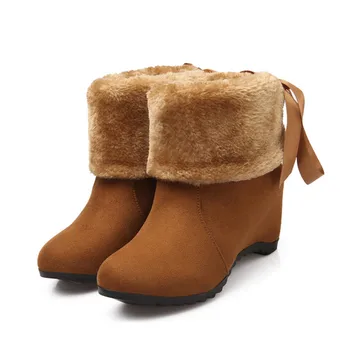 MoonMeek 2020 tople ženske zimske snijeg bowtie flock woman čizme elegantne čizme s oštrim vrhom cipele veličine