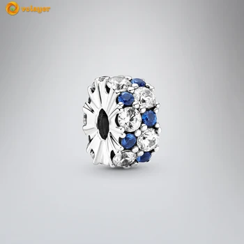 Volayer 925 sterling srebra perle jasno i blještavo plava isječak ovjes idealni originalne narukvice Pandora žene nakit čineći poklon