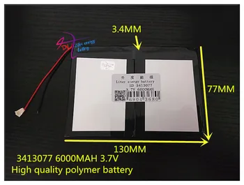 3.7 V 6000mAH 3413077 polymer li-ion / li-ion baterija za tablet PC power bank GPS, mp3, mp4, mobitel e-knjiga