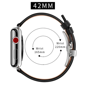 Sat narukvica za Apple Watch Seires 4 3 2 1 daje prirodna koža remen za iWatch Band 38 mm 42 mm 40 mm 44 mm uzicom za sat crni