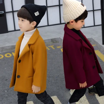 Ins hot Baby boys vune kaput 1-5 godina Dječja odjeća, vune kaput dječaka jesen i zima hickening trench Fashion