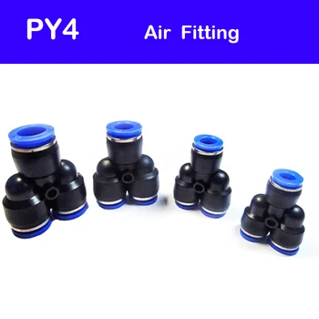 Visoka kvaliteta PY4 30шт 4 mm, pneumatske cijevi Y brzi priključak pritiskom na gumb u фитинге