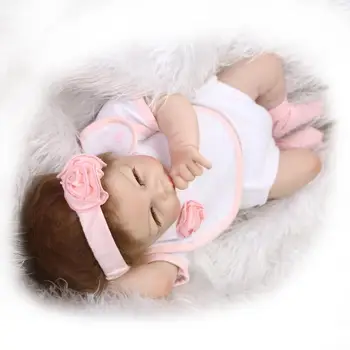 Nicery 19 inča 43-48 cm Bebe Doll Reborn Mekan silikon dječak djevojčica igračka Reborn Baby Doll dar za djecu dar ružičasto cvijeće je predivan