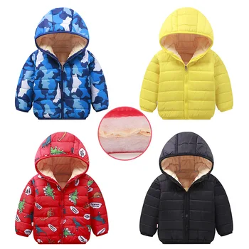 Dječja moda postavljena jakna s kapuljačom kratkom pamučna Jakna za 1-6 godina dječaci i djevojčice plus runo plus Флисовое kaput