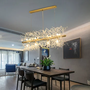 Maslačak je duga luster rasvjeta za blagovanje svjetiljke Snowflake Nordic stropne lampe dnevni boravak deocoration