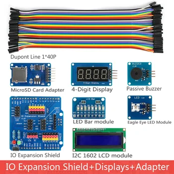 Bogat UNO R3 Atmega328P Savjet za razvoj senzor starter kit za Arduino s IO Shield MP3 DS1307 RTC senzor temperature