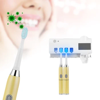 Solarni USB-punjive plastični zidni prašinu uv pasta za zube dispenzer četkica za zube držač za pohranu stalak kupaonica