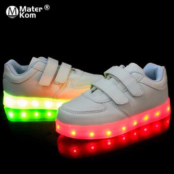 Veličina 25-37 USB Dječje cipele s pozadinskim osvjetljenjem dječji sjajni tenisice za dječake, djevojčice svijetleći led cipele s pozadinskim osvjetljenjem lit cipele