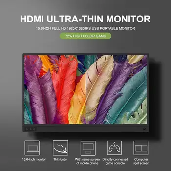 Full HD gaming monitor IPS 1080p monitor USB veliki ekran, HDMI PC računalo laptop ultra-tanki prijenosni monitor
