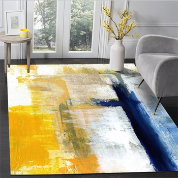 Bubble Kiss Nordic Abstract Art Oil Painting Pattern Rug Anti-wrinkle Home Carpets For Living Room Study Room Non-slip Mats