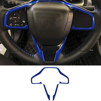 3pcs vozilo ABS upravljač završiti Uređenje interijera naljepnica pribor, plave Honda 10Th Gen Civic 2016-2020