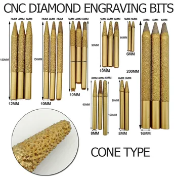 DIATOOL 2 komada tip trake 6-3 / 20mm CNC graviranje bitni za kamen, vakuum lemiti dijamant navoj alati, dijamant neravni