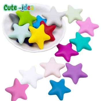 Slatka-idea 10шт Baby Teether Stars Shape silikonske kuglice BPA Free DIY žvakanje bradavica za nicanja zuba dodirna za dječje igračke