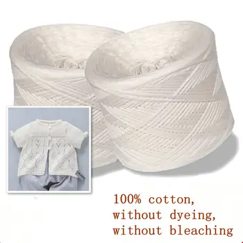 500 g prirodnog bijelog pamuka pletenje dječjem pređa za pletenje pamuk bez izbjeljivanje i bojenje prediva za pletenje žice